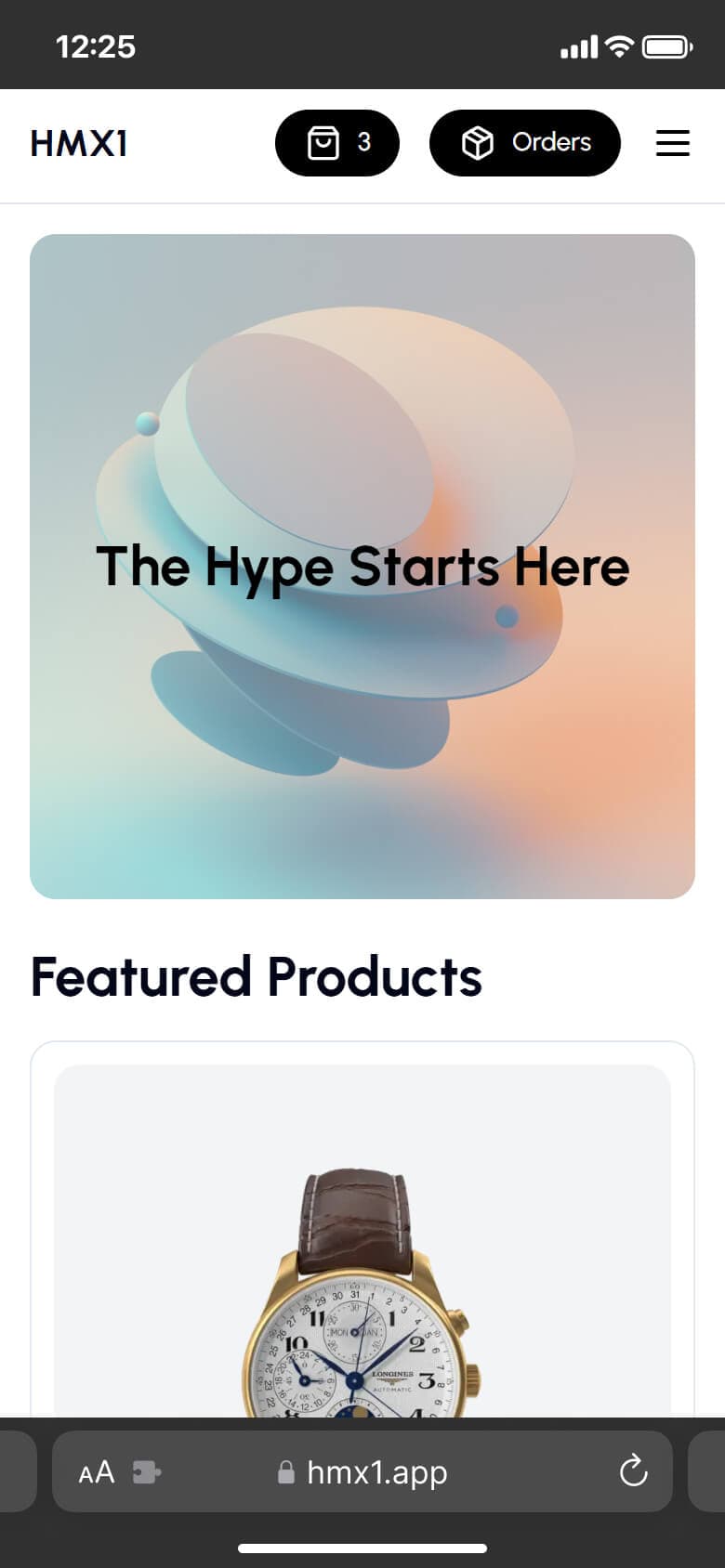 HMX1 Store Front mobile view